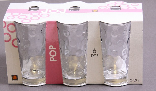 ÜVEGPOHÁR 6DB POP 2,45DL 51056