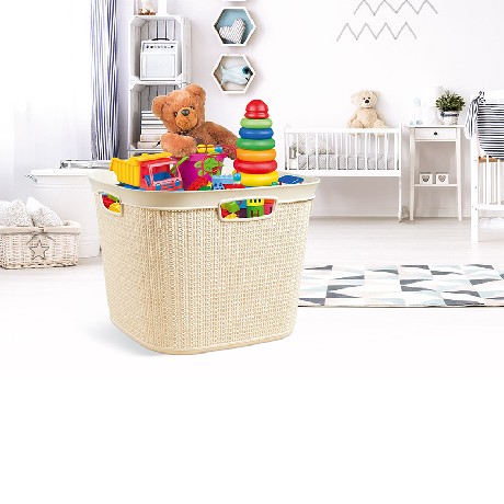 M-081 KÖTÖTT RUHÁS KOSÁR 41L  43*43*32,8 CM