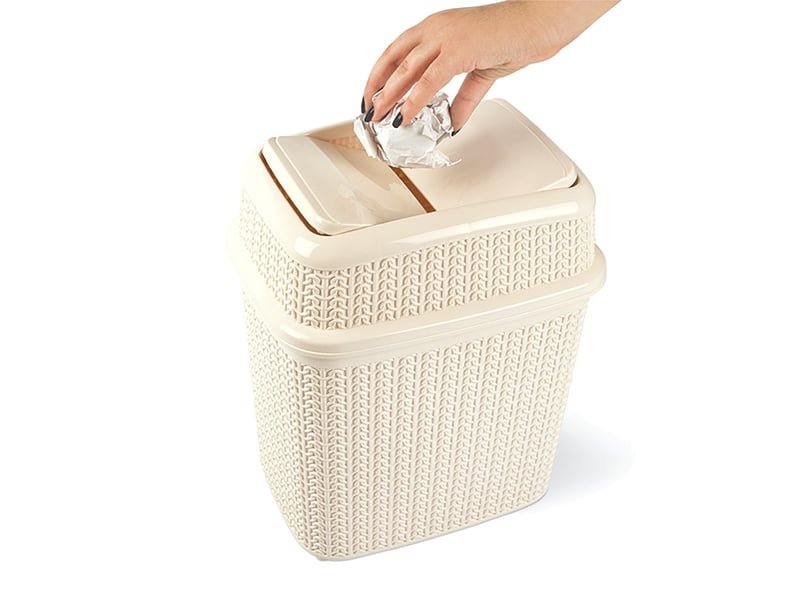 M-1023 KÖTÖTT MINTÁS KÖZÉBILLENŐ KUKA 10L  28*21*32,5 CM