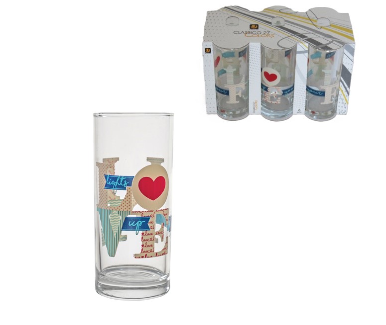 ÜVEGPOHÁR 6 DB CLASSICO DEKOR LOVE YOUR LIFE 91206D409 2,7DL 