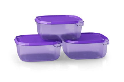 COZ TBD NÉGYSZÖGLETES ÉTELTÁROLÓ DOBOZ 3DB-OS SZETT 3X795ML