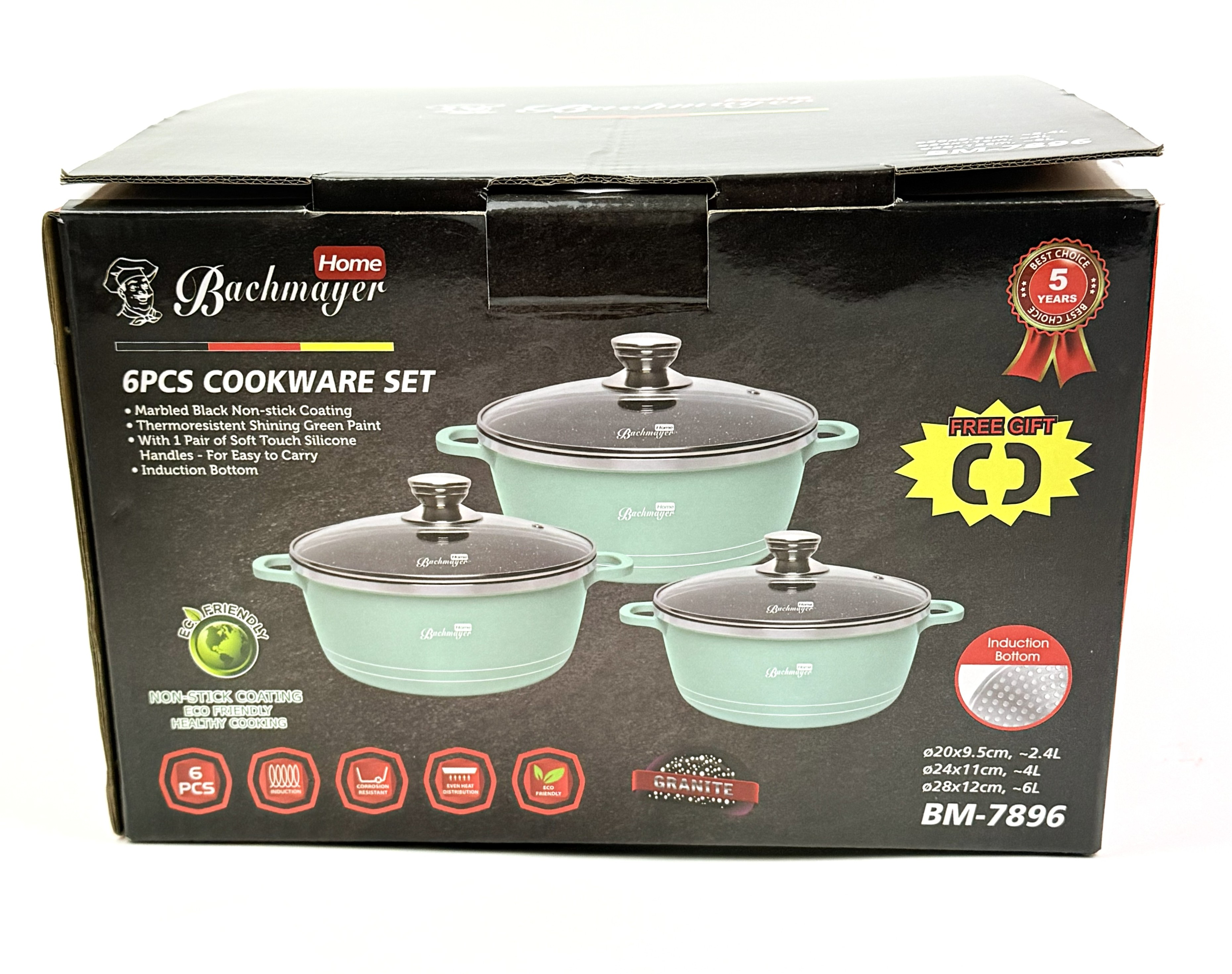 BM-7896 6 RÉSZES EDÉNYKÉSZLET 2,4L+4L+6L